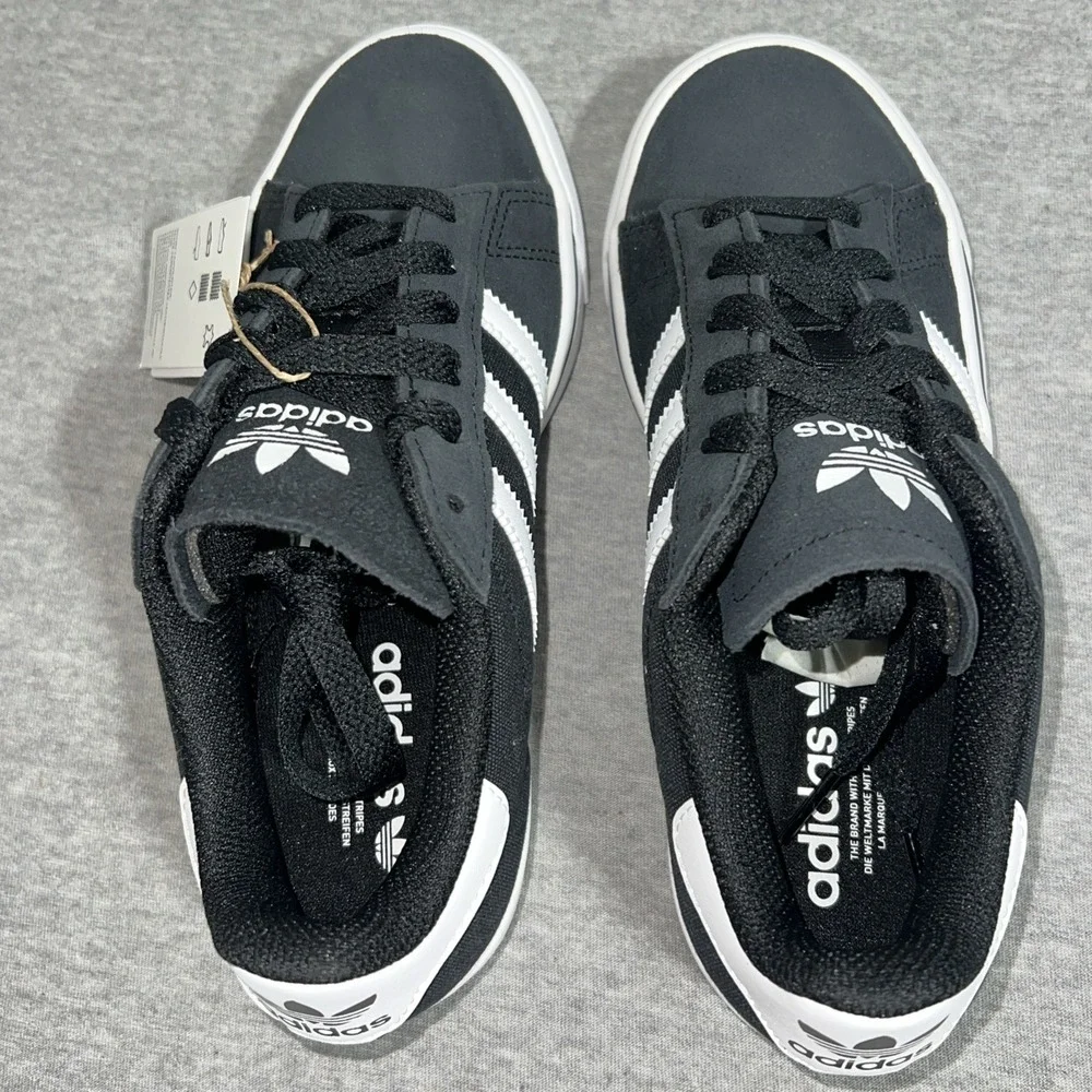 Adidas Campus‎ Vulc J Black White Retro Sneakers Womens 6.5 Kids 4.5 IH8038